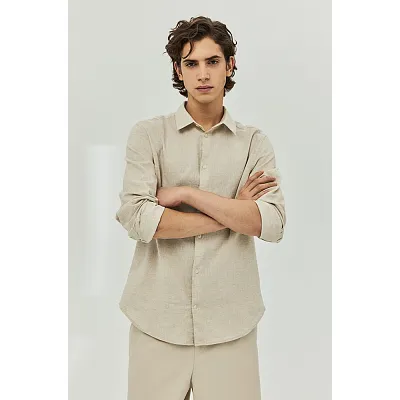 Мужская рубашка H&M Linen Blend